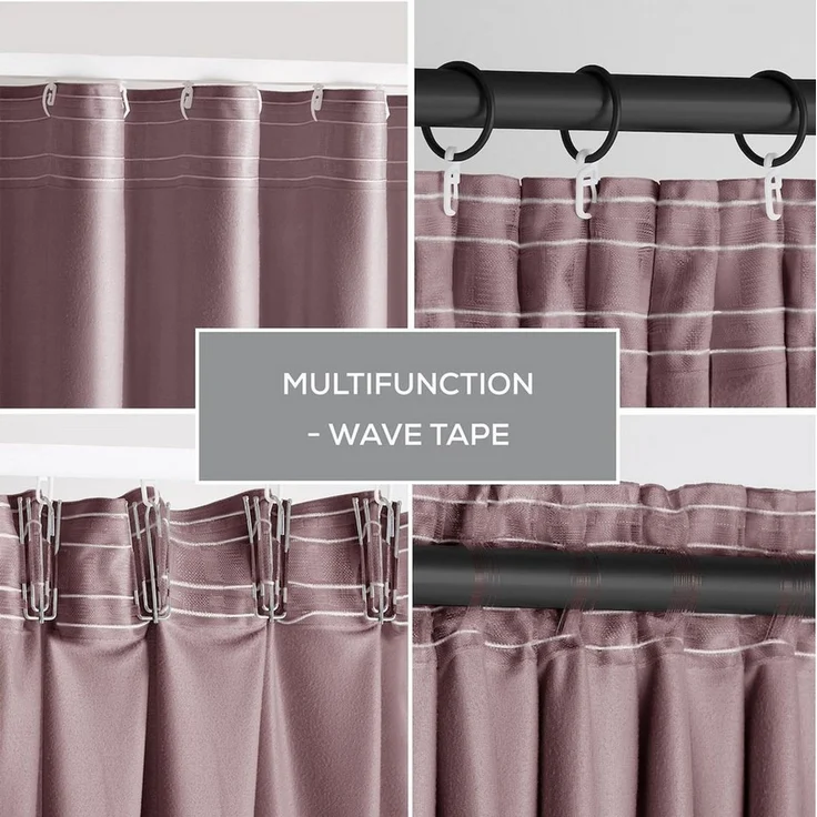 Restilo Gardine Gardine Multifunktionsband Kräuselband Vorhang Verdunkelnd Samt Textil (1 St), Kräuselband, verdunkelnd, Samt Textilien, mit Raffhalter – Bild 2