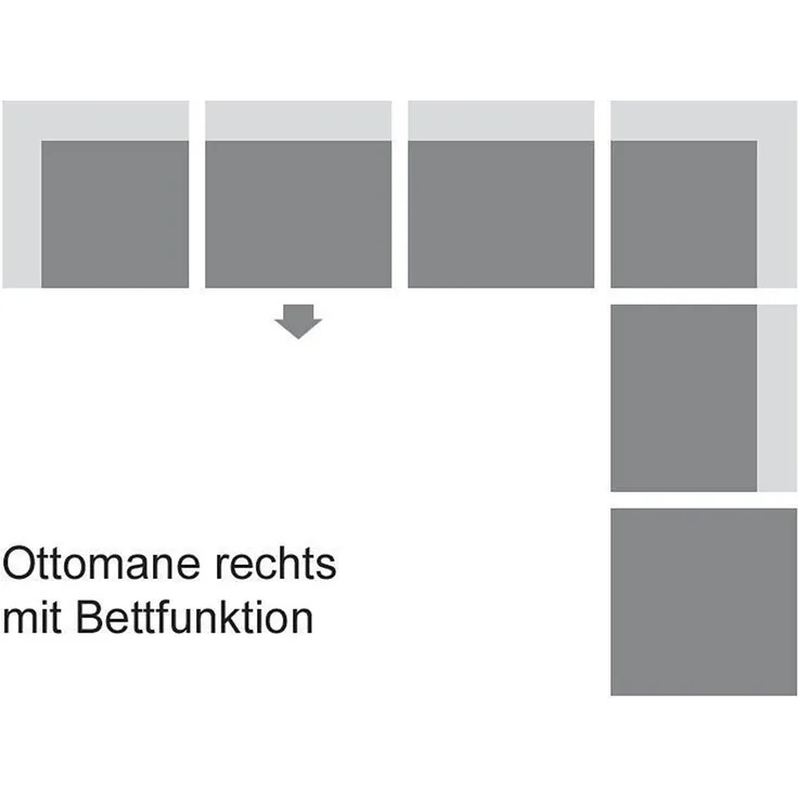 DOMO collection Ecksofa Papenburg, zeitlose Rückensteppung, elegante Armlehne, L-Form, mit Ottomane, wahlweise mit Bettfunktion