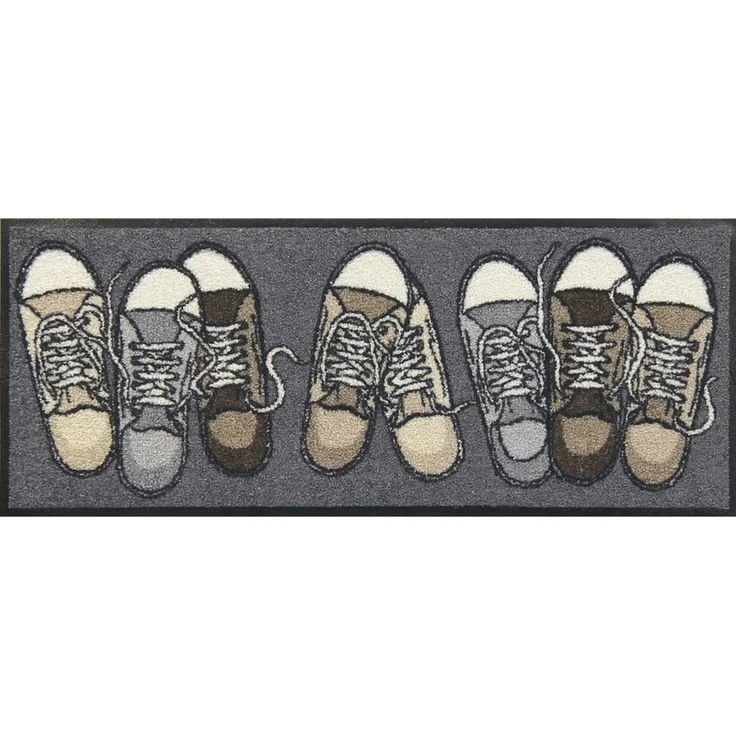 Salonloewe Läufer Fußabtreter klein 30x75 Sneakers grau, Läufer Mini, Höhe: 300 mm – Bild 1