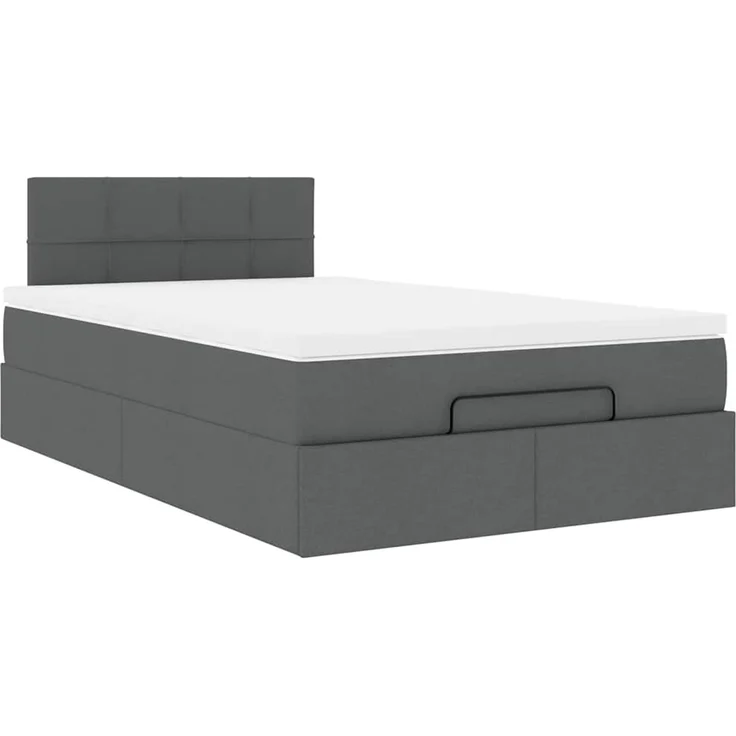 vidaXL Ottoman-Bett mit Matratze Dunkelgrau 120x200 cm Stoff 3311450 – Bild 4