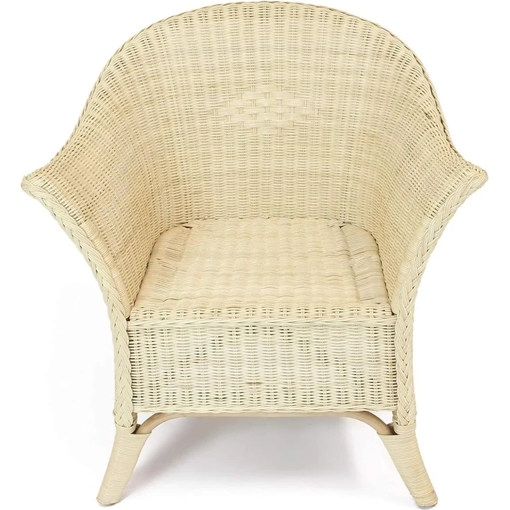 Dekoleidenschaft Rattanstuhl Rattansessel, natur lackiert, 4 verschiedene Modelle, Korbsessel, Balkonmöbel mit Komfort Sitzhöhe, Cocktailsessel, Gartenmöbel – Bild 5