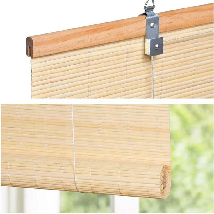 Rollo Bambusrollo Klemmfix, 40 x 130 cm, natur, Victoria M, verdunkelnd, ohne Bohren, freihängend, Klemmfix, Klemmfix, Bambus – Bild 2