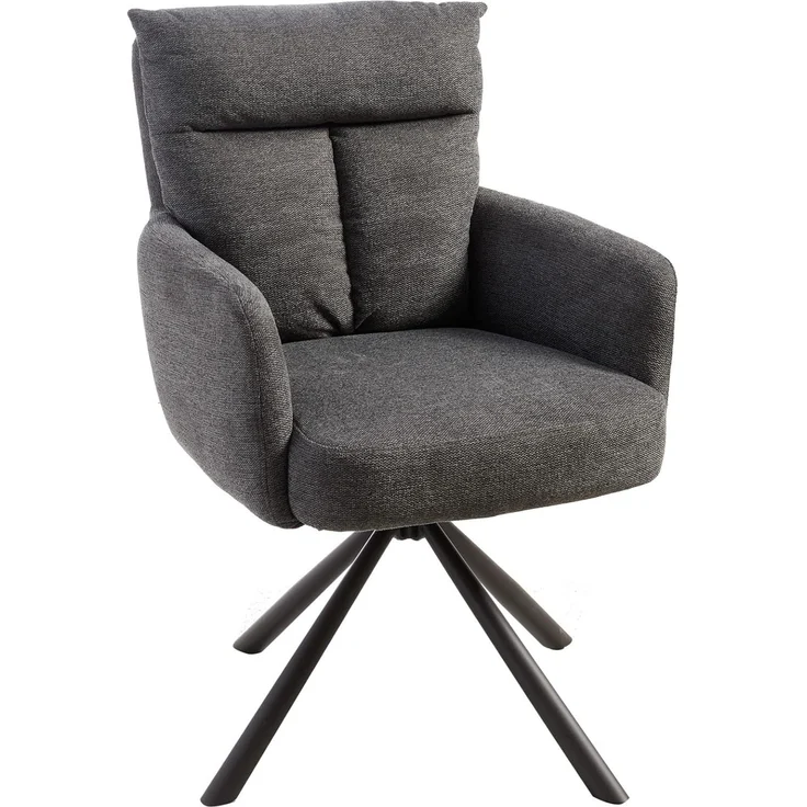 riess-ambiente Polsterstuhl BIG GEORGE grau / schwarz (Einzelartikel, 1 St), Esszimmer · 360° drehbar · mit Armlehne · Retro – Bild 1