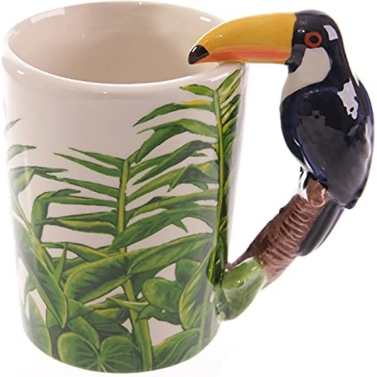 Puckator Tasse Tukan 3D Kaffeebecher mit Tukan als Griff aus Keramik