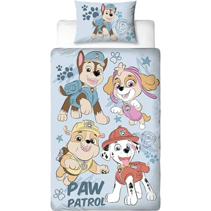 PAW PATROL offiziell Lizenziertes Skizzen-Design Einzelbettwäsche-Set | Wendbares 2-seitiges Hundebettzeug einschließlich passendem Kissenbezug | Perfekt für das Kinderzimmer | Polybaumwolle – Bild 3