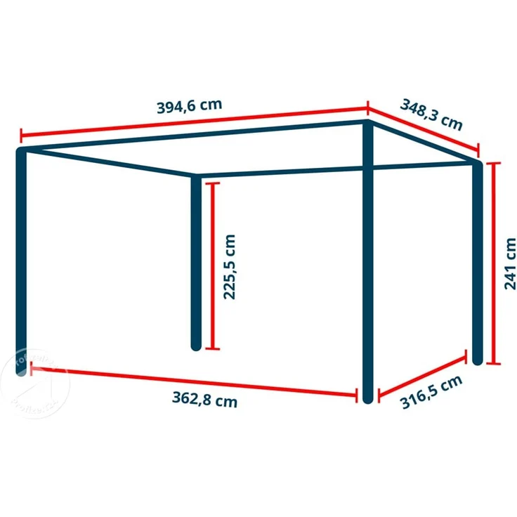 PRIMEYARD Pergola 4x3,5 m - Pfosten und Lamellendach aus Aluminium - anthrazitfarbene Terrassenüberdachung – Bild 9