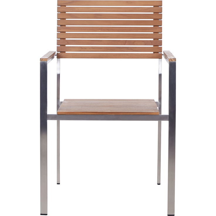 Beliani 'VIAREGGIO' Gartentisch Set, Teakholz Heller Holzfarbton, 200x90x75 cm – Bild 6