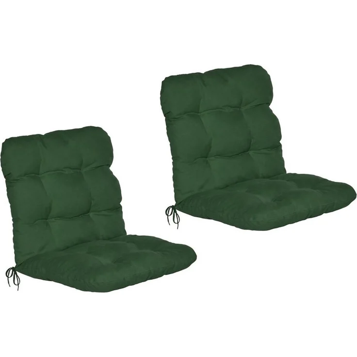 Beautissu Sitzauflage 2er Set Niedriglehner Auflagen Set Flair NL, 100x50x8cm, Dunkelgrün, 2er Sitzkissen Niederlehner, Sitzpolster Gartenstuhl & Gartenmöbel – Bild 1
