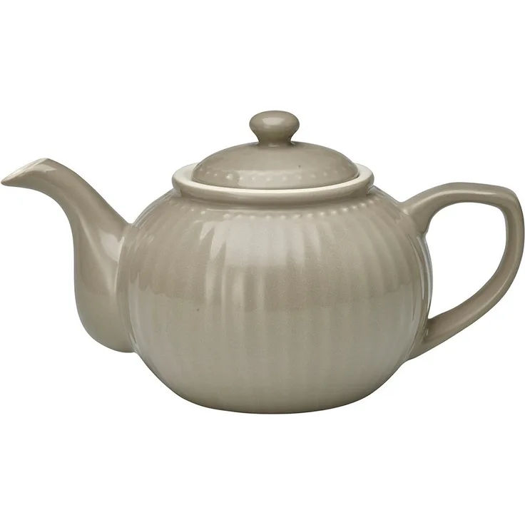 Greengate Teekanne Alice Warm Grey Steingut Grau