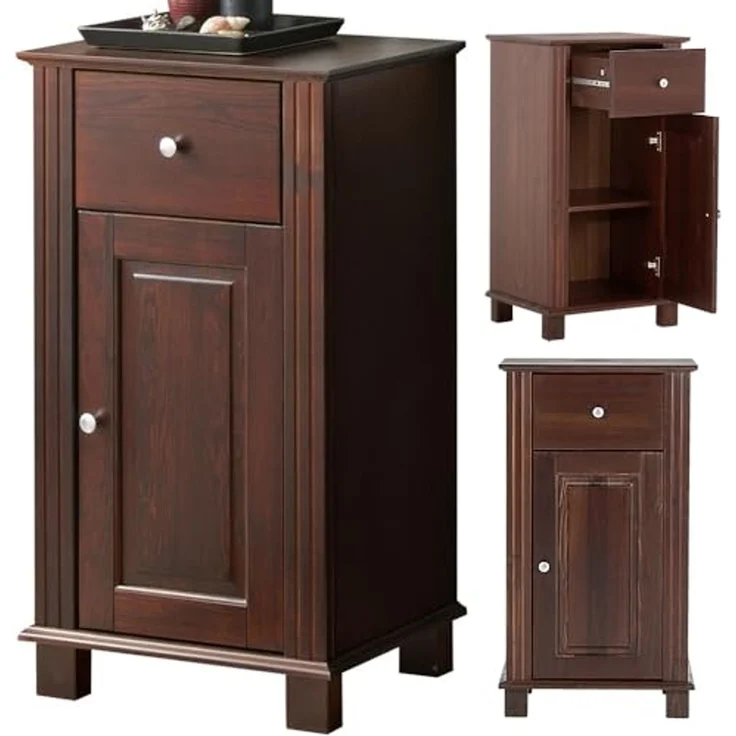 Lomadox Badmöbel-Set AVEIRO-56, (Spar-Set, 5-St), inkl. 65 cm Keramik-Waschbecken Pinie Massivholz braun 226/180/44 cm – Bild 6