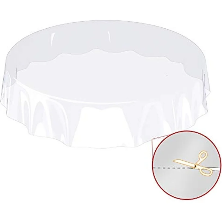 ANRO Tischdecke KLARA abwaschbar Tischfolie transparent Gartentischdecke 0,2mm (Einzelstück 1-tlg), wasserabweisend Durchsichtig Transparent Breite 140cm – Bild 4