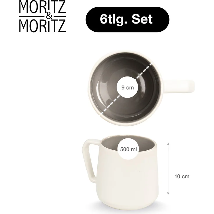 Moritz & Moritz CAVO Kaffeebecher 6er Pack - Stone – Bild 2
