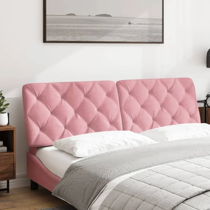 vidaXL Kopfteil-Kissen Rosa 160 cm Samt – Bild 3