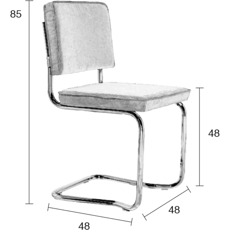 Zuiver Esszimmerstuhl Ridge Kink im 2er-Set, Cool Grey mit Stahlgestell und weichem Stoffbezug für Wohn- und Esszimmer – Bild 2
