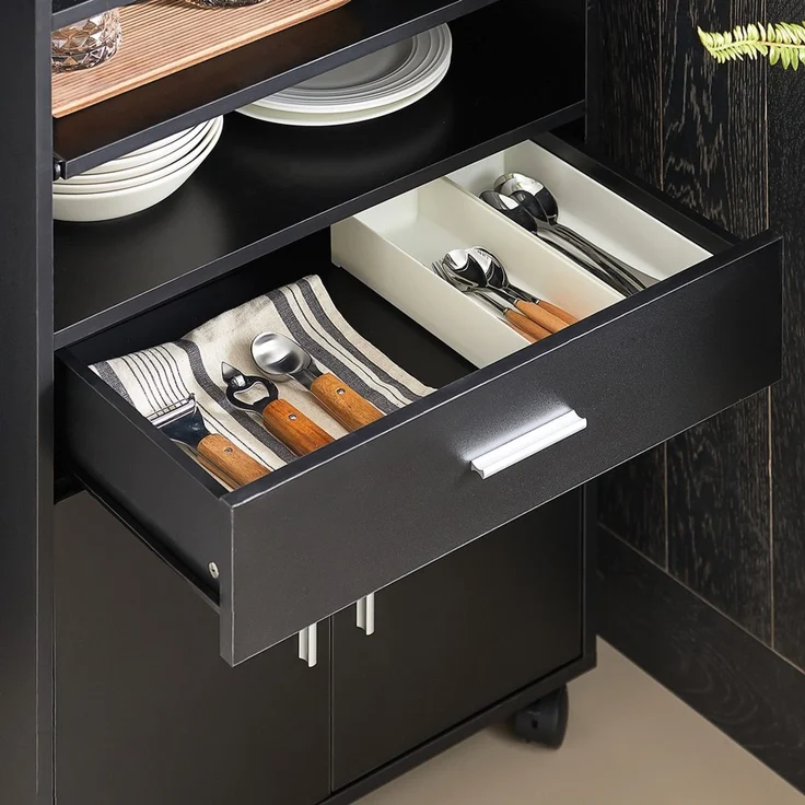 SoBuy FSB09-SCH Küchenwagen, Spanplatte, Melamin, Schwarz, 59 x 92 x 40 cm – Bild 10