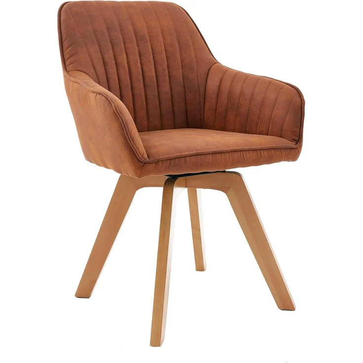 riess-ambiente Polsterstuhl LIVORNO vintage braun / natur (Einzelartikel, 1 St), Esszimmer · Microfaser · Armlehne · 180° drehbar – Bild 1