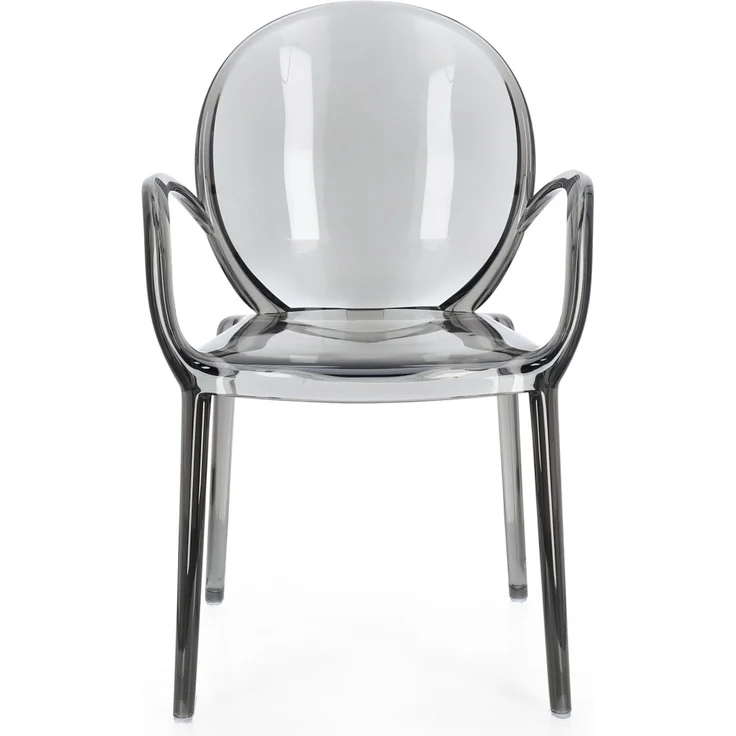 Gartenstuhl Camilla 4er-Set Kunststoff, modern stapelbar, mit Armlehne, grau, für innen und außen – Bild 2