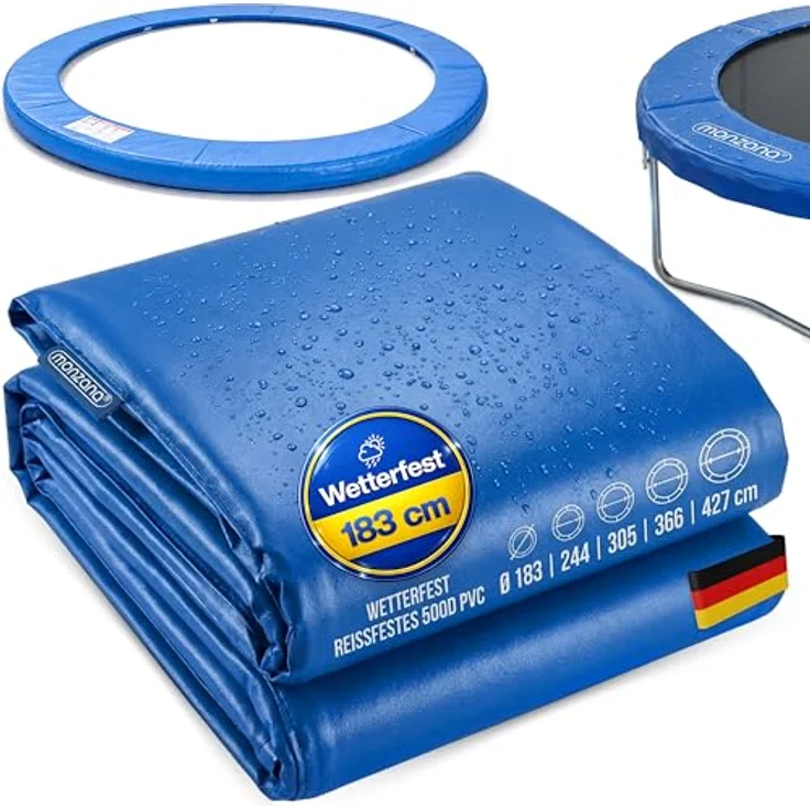 Monzana Trampolin Randabdeckung Ø 183 cm, 30cm breit 100% UV-beständig reißfest Federabdeckung – Bild 2