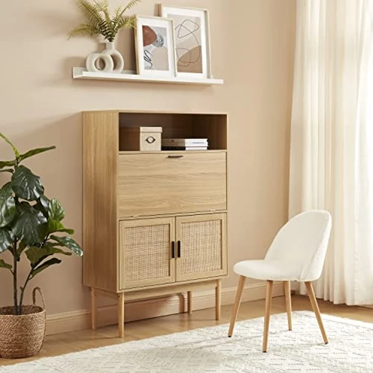 BAÏTA Sekretär Amana Rattangeflecht, Länge 90 cm, Schwarz – Bild 4