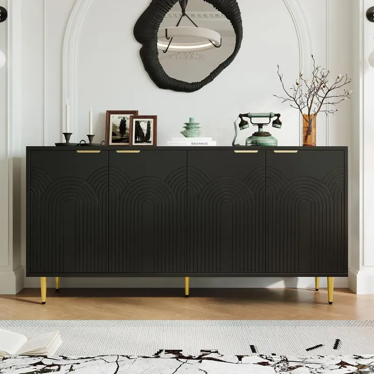 Sideboard (160/40/80 cm) Mehrzweckschrank mit Türen, Küchenschrank, Aufbewahrungsschrank, Wohnzimmerschrank, matt