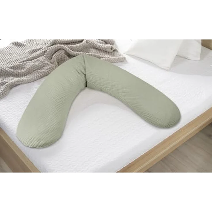 Theraline Stillkissen Ersatzbezug, 190 cm, aus 100% Baumwolle, Oeko-Tex Standard 100, in zartem Naturton – Bild 3