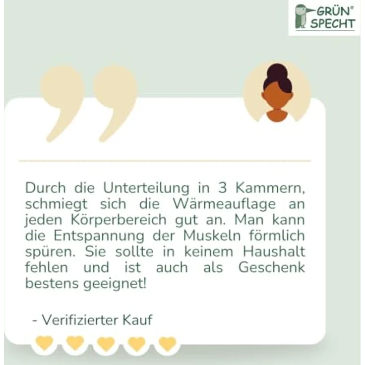 GRÜNSPECHT Kirschkern-Wärme-Auflage 43 x 20cm, 100% Baumwolle, Cocotte grau – Bild 6