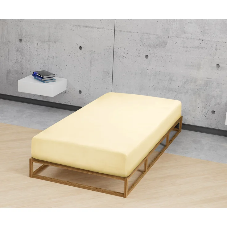 biberna Feinjersey-Spannbetttuch 0077144, gelb, 1x 90x190 cm - 100x200 cm – Bild 3