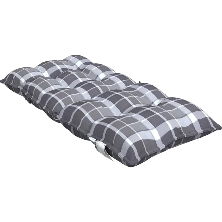 vidaXL Niedriglehner-Auflagen 4 Stk. Grau Karomuster Oxford-Gewebe 377714 – Bild 6
