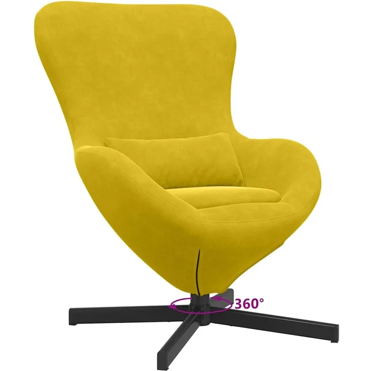 vidaXL Eiersessel Gelb 63 x 73 x 90 cm Samt 42002763 – Bild 7