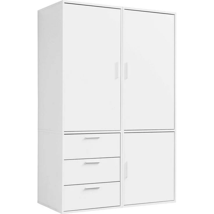 mokebo Kleiderschrank Der Grenzenlose (3-Türig & 3 Schubladen) Garderobenschrank, Schlafzimmerschrank oder Schrank groß in Weiß – Bild 4