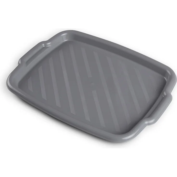 Serviertablett Servierplatte mit Griffen - Frühstückstablett für Kaffee, Tee, Essen - Rechteckig ( Anthrazit ) 45cm x 33cm x 3cm