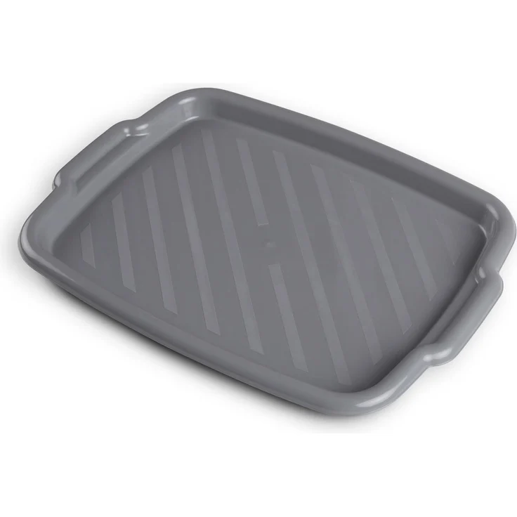 Serviertablett Servierplatte mit Griffen - Frühstückstablett für Kaffee, Tee, Essen - Rechteckig ( Anthrazit ) 45cm x 33cm x 3cm – Bild 1