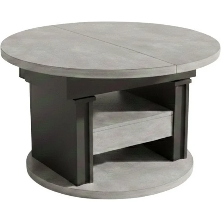designimpex Couchtisch DA-999 rund ausziehbar höhenverstellbar mit Schublade Wohnzimmer Tisch, Funktionstisch, Wohnzimmertisch, Tisch, Esstisch, Sofatisch, Rollen – Bild 5