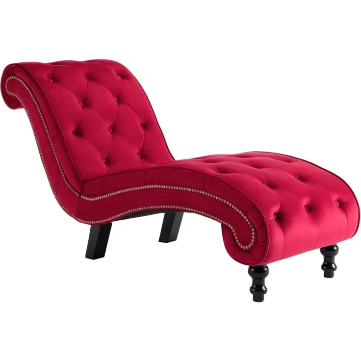 vidaXL Chaiselongue Rot Samt 248613 – Bild 2