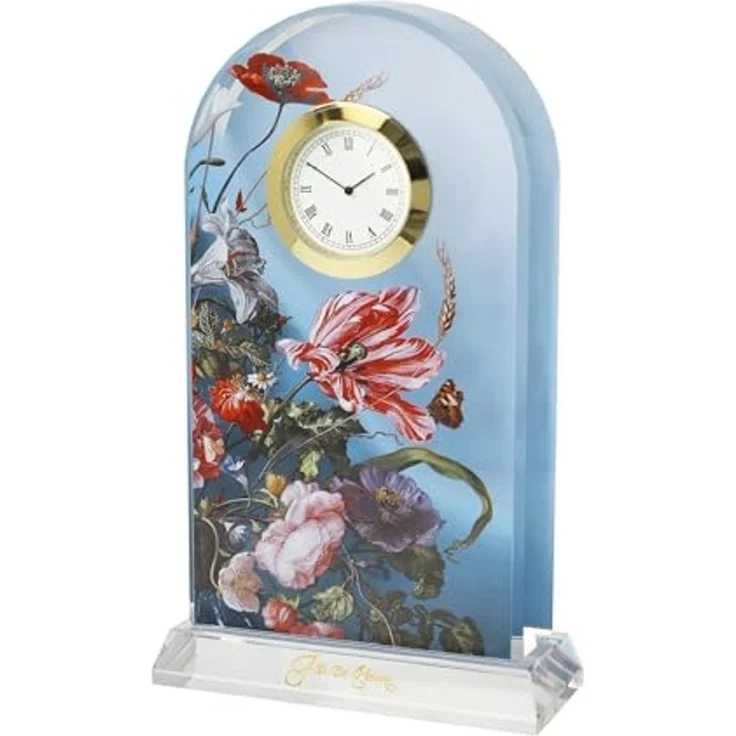 Goebel / De Heem - Sommerblumen,Tischuhr,11,0cm x 4,5cm x 18,5cm / Glas / 11,0cm x 4,5cm x 18,5cm – Bild 2