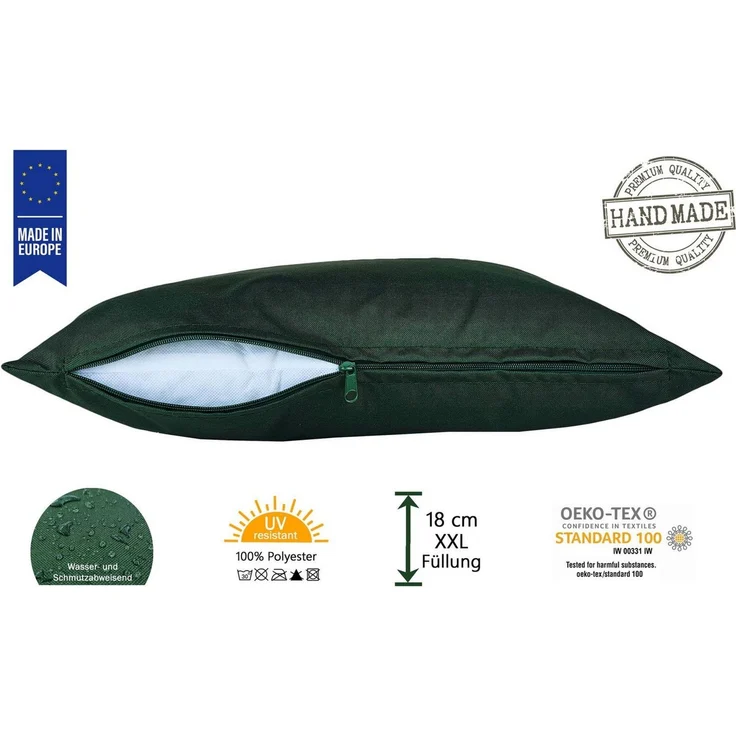 JACK Dekokissen 45x45 cm Outdoor Lounge Kissen inkl. XXL Füllung, starke Füllung, strapazierfähig, wasserabweisend, In- und Outdoor – Bild 3