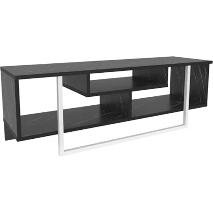 Hanah Home Stylish TV Stand, Black & White, 120 x 35.2 x 40.2 cm | 100% Melamine Coated Particle Board, 18 mm Thick | Modern Design for Living Room & Entertainment Spaces – Bild 6