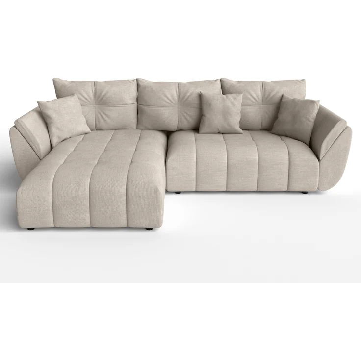 AX LIVING L Form hellbraune Ecksofa Verciani Schlaffunktion Bettkasten – Bild 5