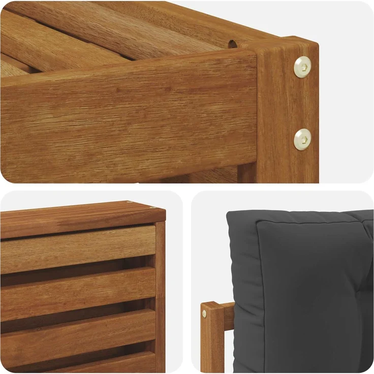 vidaXL Outdoor-Sofagarnitur 4 stk. 3-Sitzer Natur und Anthrazit 3373267 – Bild 5