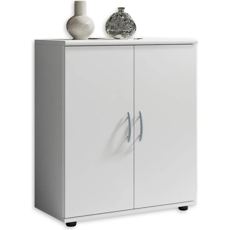 LILLY Kommode in Weiß - Moderne Kommode mit viel Stauraum für Ihr Wohnzimmer, Esszimmer und Flur - 60 x 70 x 30 cm (B/H/T)