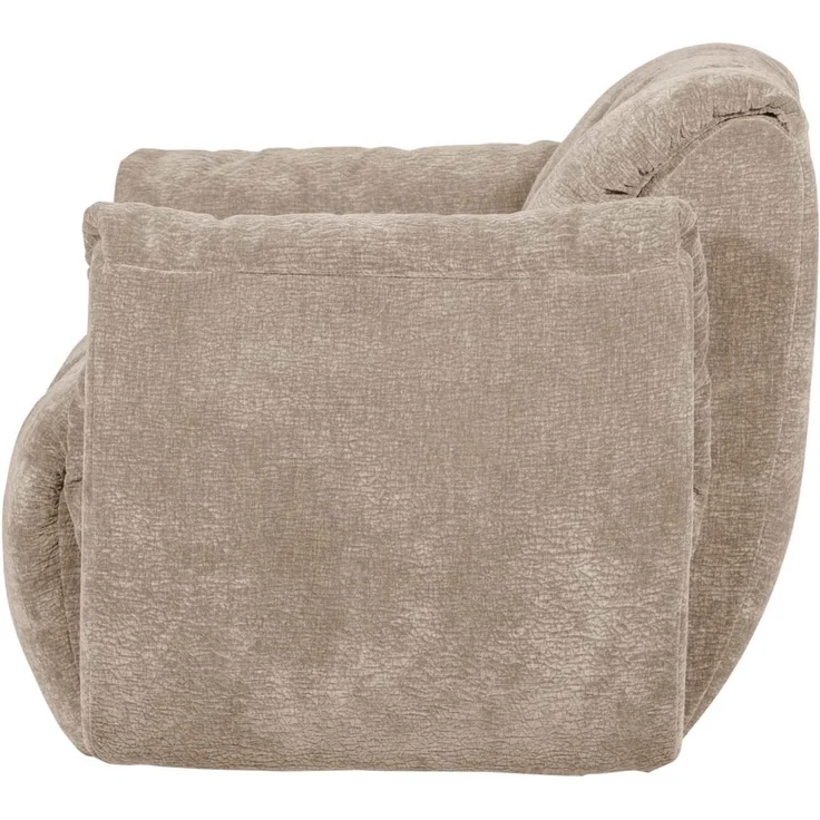 Drehsessel Baggy aus 3D-Chenille-Stoff, modernes Design, Sand, weich gepolstert, Indoor – Bild 2