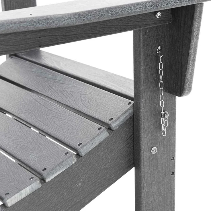 vidaXL Klappbarer Adirondack-Stuhl Hellgrau 80,5 x 74,5 x 92 cm HDPE 42006620 – Bild 8