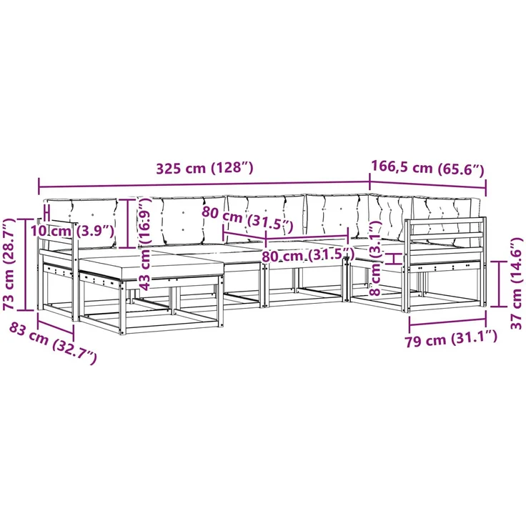 vidaXL Outdoor-Sofagarnitur 5 stk. 6-Sitzer Weiß und Anthrazit 3386676 – Bild 9