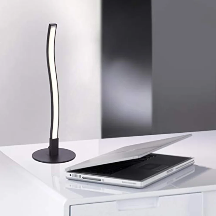 JUST LIGHT LED Tischleuchte WAVE, Schwarz, warmweißes Licht, Schnurschalter, 2,8 W, 170 Lumen, 3000 K, für Wohnzimmer, Esszimmer, Schlafzimmer, Flur – Bild 3