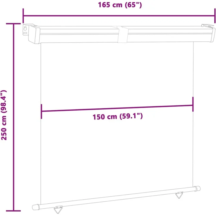 vidaXL Balkon-Seitenmarkise 165x250 cm Rot 48433 – Bild 9