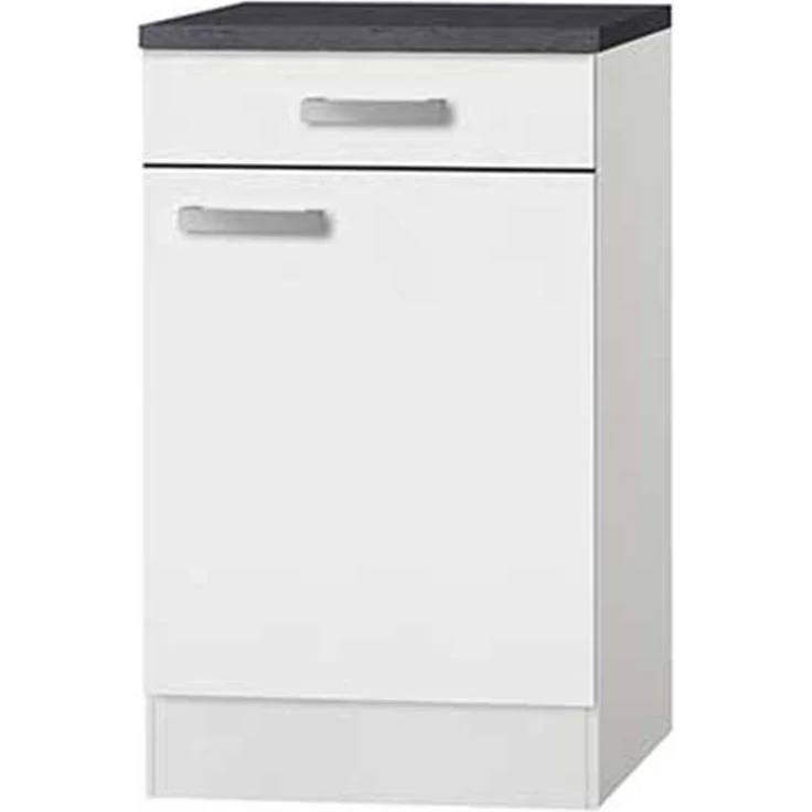 Unterschrank Optimal / Opti-Kult, Holzwerkstoff, Kunststoff, Weiß, 50 x 85 x 60 cm – Bild 1