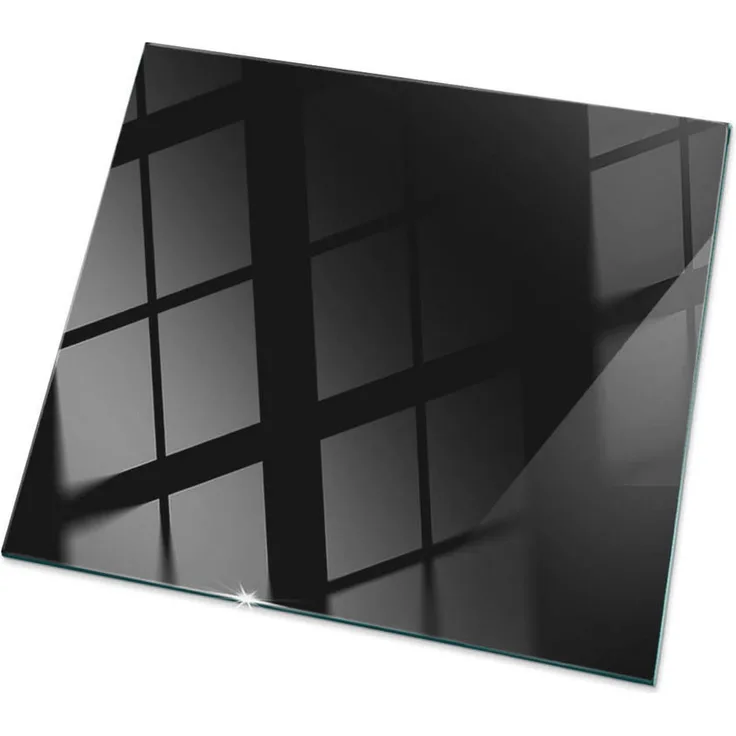 TULUP Tulup Tischplatte, Schwarz Hochglanz, Glas, 50x50 cm, pflegeleichte, robuste Oberfläche für Esszimmer und kreative Möbelgestaltung