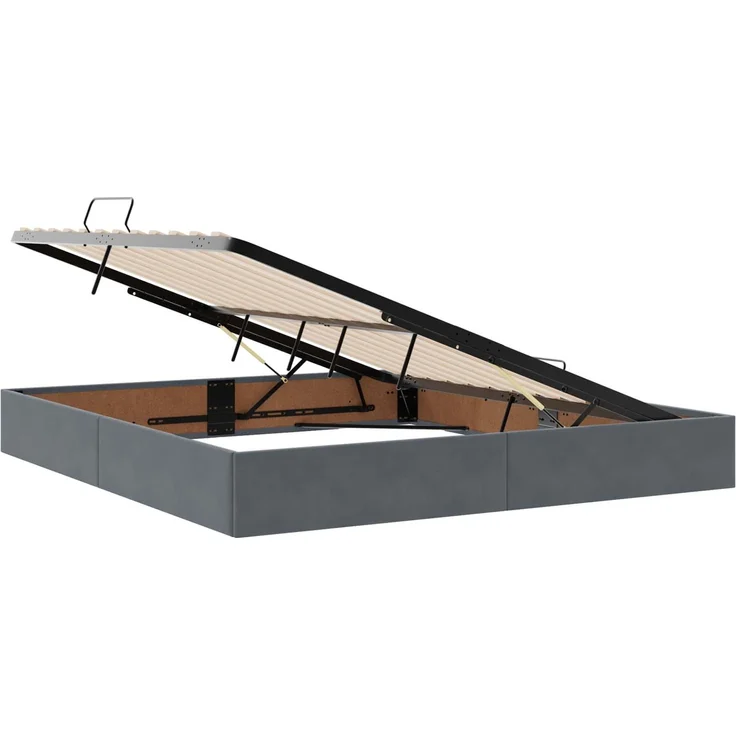 vidaXL LED-Speicherbett mit Matratze Dunkelgrau 180 x 200 cm Samt 3460147 – Bild 6