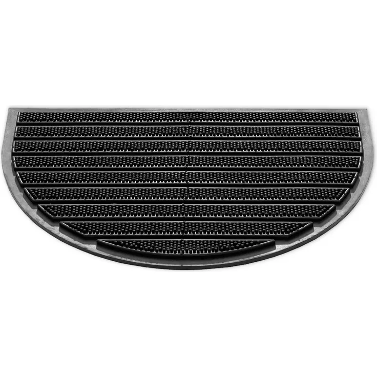 matches21 HOME & HOBBY Fußmatte Hartgummi Bürsten Fußmatte halbrund 40x60 cm schwarz, halbrund, Höhe: 10 mm, Wetterfeste Aussen-Bereich Türmatte als Outdoor Schmutzfangmatte