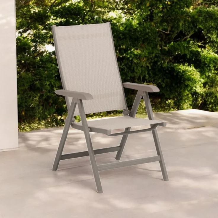 Kettler Basic Plus Klappsessel Multipositionssessel Taupe Beige Stucco – Bild 2